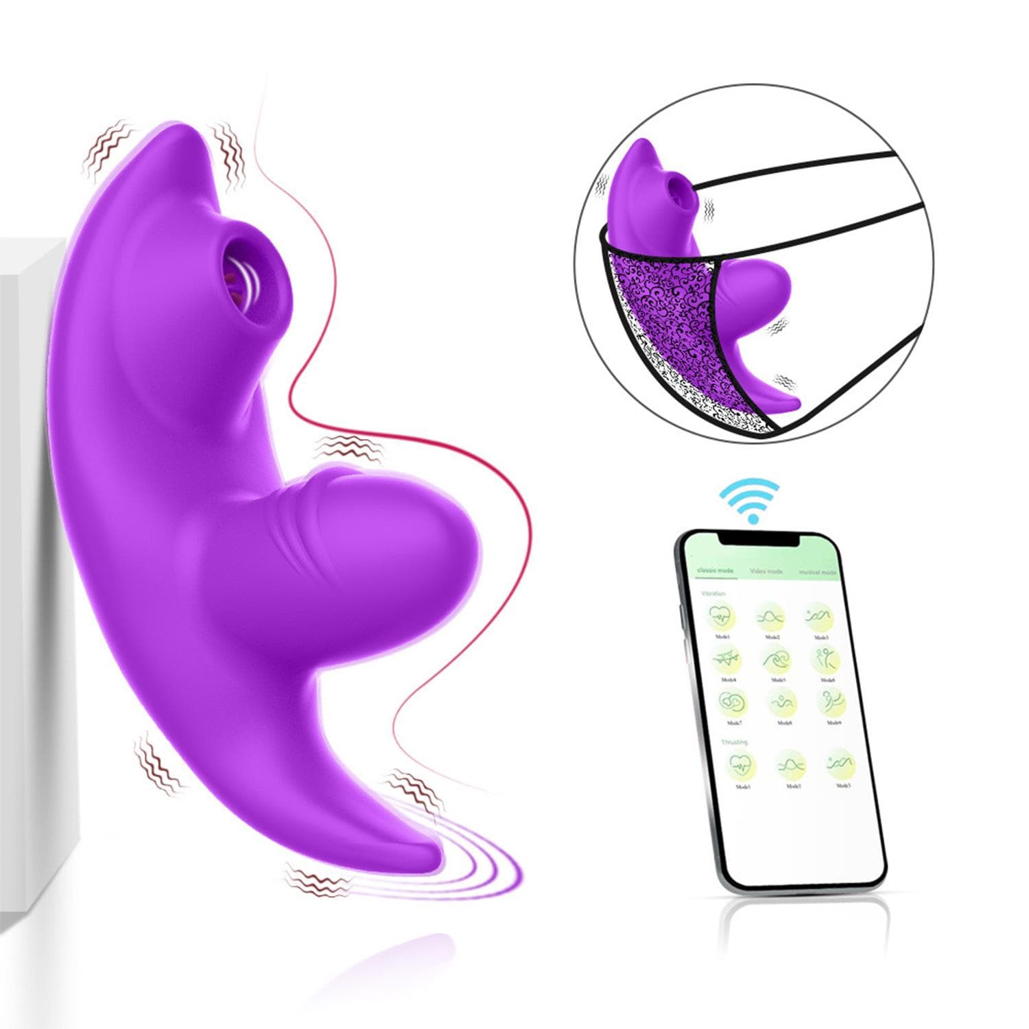 Akıllı Telefon Uyumlu Manyetik Şarjlı Çift Motorlu Vibratör Mor – G Noktası ve Klitoris Uyarıcı
